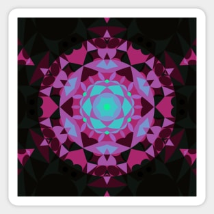 Retro Mandala Flower Blue Purple and Black Sticker